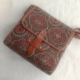 Ajrakh Flap Sling Bag Brown Mandala