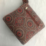 Ajrakh Flap Sling Bag Brown Mandala