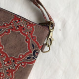 Ajrakh Cotton Sling Bag Brown Jaali
