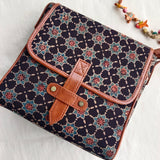 Ajrakh Flap Sling Bag Black Star