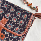 Ajrakh Flap Sling Bag Black Star