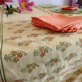 Handblock Printed Table Linen set- Green Floral