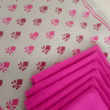 Handblock Printed Table Linen Set- Pink