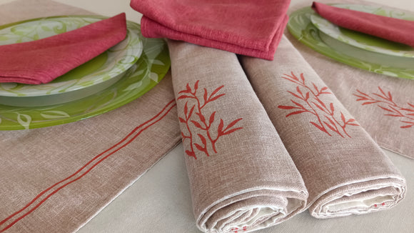 Handblock Printed Table Linen set- Bamboo