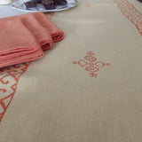 Handblock Printed Table Linen set- Green Geometric