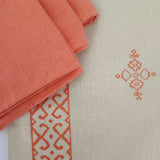 Handblock Printed Table Linen set- Green Geometric