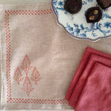 Handblock Printed Table Linen set- Brown Geometric