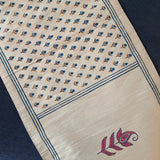 Polysilk Blockprinted Light Blue Booti Runner