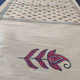 Polysilk Blockprinted Light Blue Booti Runner