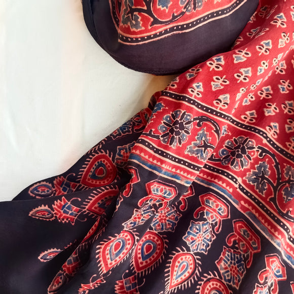 Ajrakh Modal Stole Red