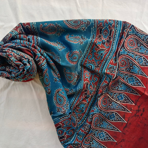 Ajrakh Modal Stole Blue Booti