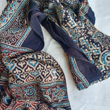 Ajrakh Modal Stole Black Mishmash