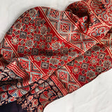 Ajrakh Modal Stole Red Galeecha
