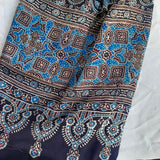 Ajrakh Modal Stole Blue Phool