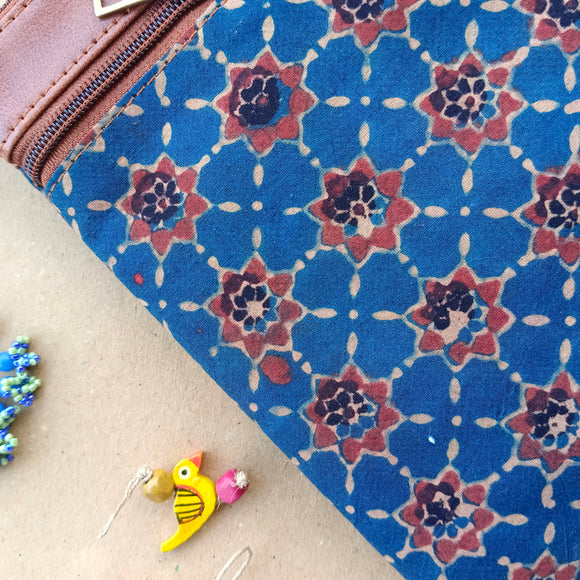 Ajrakh Small Sling Bag Blue Star
