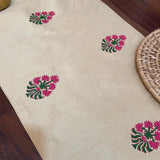 Polysilk Blockprinted SilverGold Booti Runner