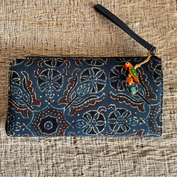 Ajrakh Long Wallet Blue Phool