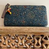 Ajrakh Long Wallet Blue Galaxy