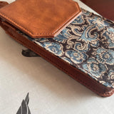 Cross-body Mobile Pouch Kalamkari Blue