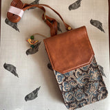 Cross-body Mobile Pouch Kalamkari Blue