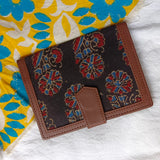 Ajrakh Passport/ Travel Holder-Black Boota