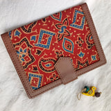 Ajrakh Travel/ Passport Holder- Red Traditional