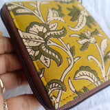 Unisex Kalamkari Square Wallet Yellow Jaal