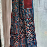 Ajrakh Modal Stole Red Blue