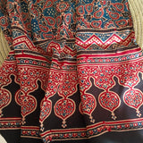 Ajrakh Modal Stole Black
