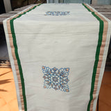 Polysilk Blockprinted Pista Green Rangoli Runner