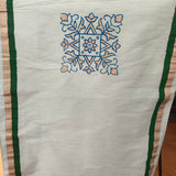 Polysilk Blockprinted Pista Green Rangoli Runner