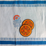 Polysilk Handblock Printed Blue Flower Runner