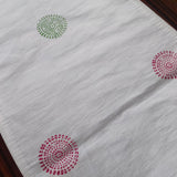 Polysilk Blockprinted Offwhite Burst Runner