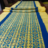 Polysilk Blockprinted Yellow Border Runner