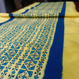 Polysilk Blockprinted Yellow Border Runner