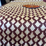 Polysilk Blockprinted Sand All-over Runner