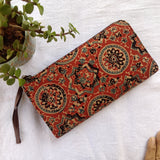 Ajrakh Long Wallet Red Charkha