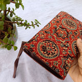 Ajrakh Long Wallet Red Charkha