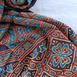 Ajrakh Modal Stole Black Galeecha