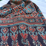 Ajrakh Modal Stole Black Galeecha
