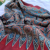 Ajrakh Modal Stole Blue Booti