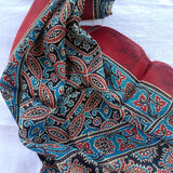 Ajrakh Modal Stole Blue Booti