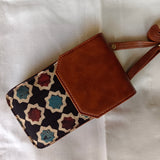Cross- body Mobile Pouch Ajrakh Moroccan