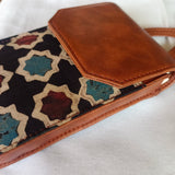 Cross- body Mobile Pouch Ajrakh Moroccan