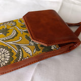 Cross-body Mobile Pouch Kalamkari Yellow Jaal