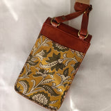 Cross-body Mobile Pouch Kalamkari Yellow Jaal