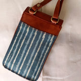 Cross- body Mobile Pouch Dabu Blue Stripe