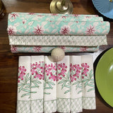 Blockprinted Table Linen Set Light Green