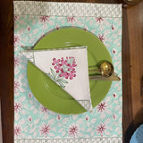 Blockprinted Table Linen Set Light Green