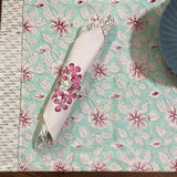 Blockprinted Table Linen Set Light Green